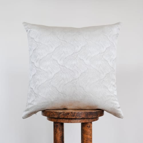 Shiny Champagne Floral Motif Pillow 20x20 | Pillows by Vantage Design