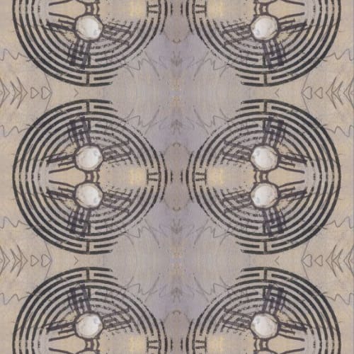 Labyrinth, Clay | Linens & Bedding by Philomela Textiles & Wallpaper