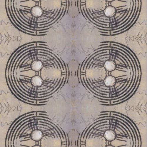 Labyrinth, Clay | Linens & Bedding by Philomela Textiles & Wallpaper