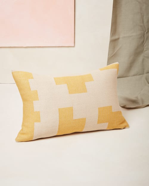 Puzzle Lumbar Pillow - Lemon | Pillows by MINNA