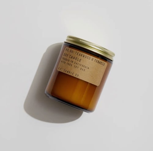 Teakwood + Tobacco Candle from PF Candle Co | Decorative Objects by Ritual Ceramics Studio