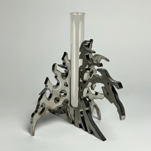 Dark Vase in Steel | Vases & Vessels by Wretched Flowers