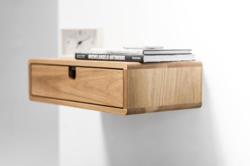 Floating Nightstand with 1 Drawer in Oak | Storage by Manuel Barrera Habitables