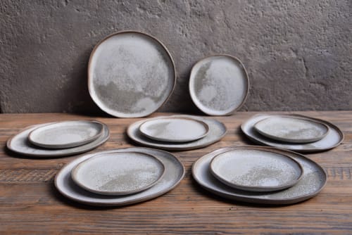 STC DINNER set - organic natural shape stoneware plate | Dinnerware by Laima Ceramics
