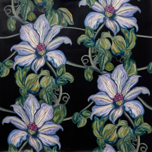 Gratis Clematis Black Wallpaper | Wall Treatments by Stevie Howell