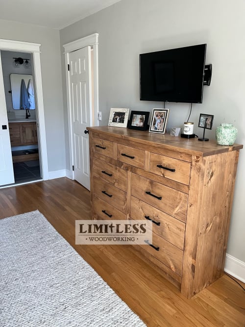 Custom Bedroom Dresser and 2 matching nightstands | Storage by Limitless Woodworking