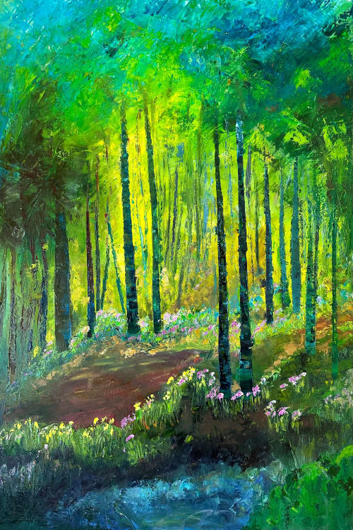 Spring Light | Oil And Acrylic Painting in Paintings by Checa Art