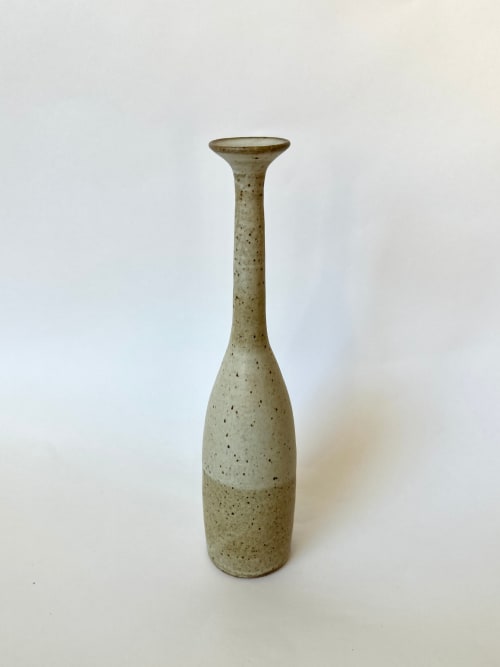 White speckled tall decorative bottle No. 7 | Vases & Vessels by Dana Chieco
