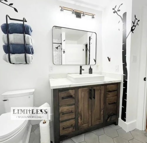 MODEL 1085 - Custom Single Sink Vanity | Furniture by Limitless Woodworking