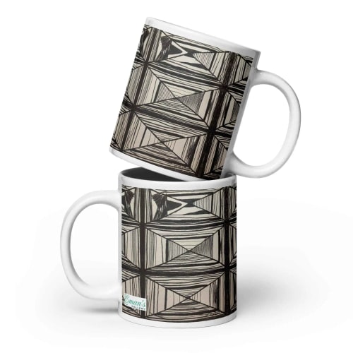 Coffee Mug - Deception - Geometric Op Art | Work by Eman's Gallery