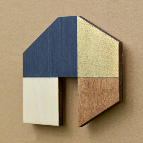 House - Indigo/Gold w.14 | Sculptures by Susan Laughton Artist