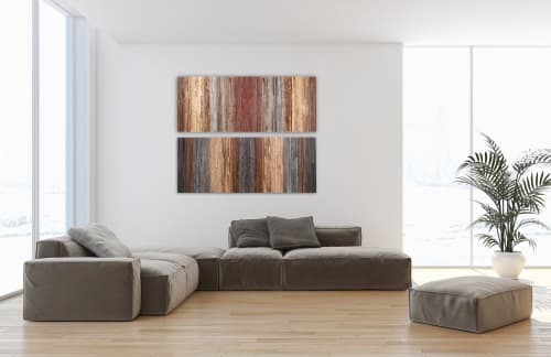 Double gradient, set of 2 Wood wall art | Wall Sculpture in Wall Hangings by Craig Forget