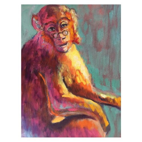 Fiery Monkey | Oil And Acrylic Painting in Paintings by Eric Farache Artist