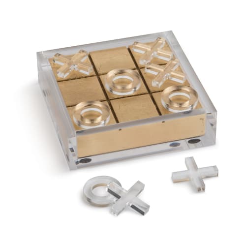 Acrylic & Gold Tic Tac Toe Set | Decorative Objects by Kevin Francis Design