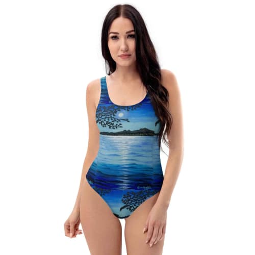 One Piece Swimsuit - Nocturned - Moonlit Sea by Night | Work by Eman's Gallery