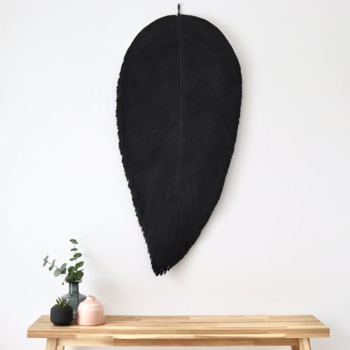4 feet Leaf in Charcoal | Wall Sculpture in Wall Hangings by YASHI DESIGNS by Bharti Trivedi