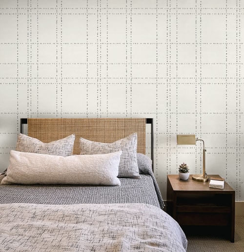 Dotted Plaid Wallpaper in Grey | Wall Treatments by Eso Studio Wallpaper & Textiles
