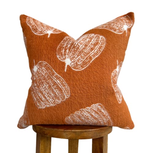 Burnt Orange Pumpkin Pillow Cover | Pillows by Busa Designs