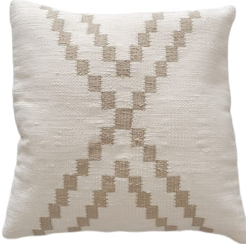 Neutral Maria Handwoven Cotton Decorative Throw Pillow Cover | Pillows by Mumo Toronto