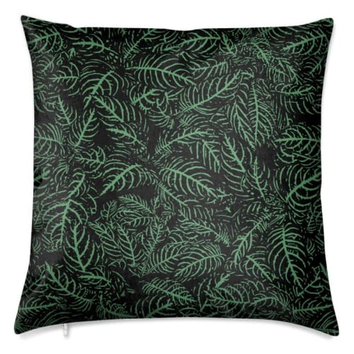 Zebra Plant Velvet Cushion | Pillows by Sean Martorana