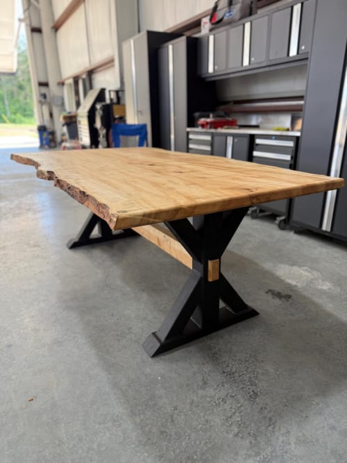 LIVE EDGE curly maple table | Dining Table in Tables by Pelican State Woodworks
