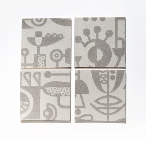 Coasters Merino Wool Felt Living Laboratory Ivory | Tableware by Lorraine Tuson