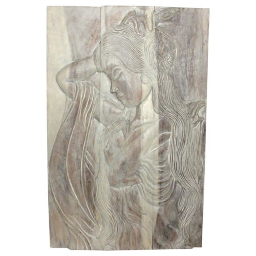 Haussmann® Wood Phuying (Woman) 24 x 36 in H Agate Grey | Art & Wall Decor by Haussmann®