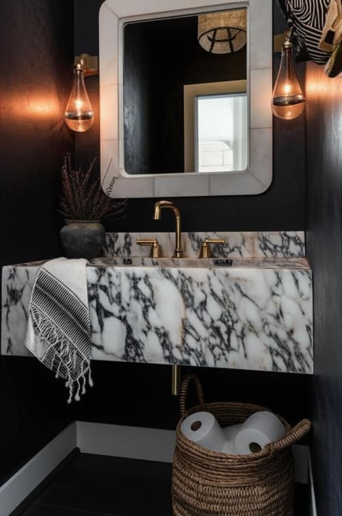Modern -Minimalist Design Calacatta Viola Marble Sink :A Unique Work of Art for Your Bathroom | Water Fixtures by AYMARBLEDESIGN LLC