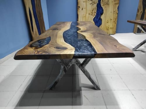 Live Edge Epoxy Resin Table - Epoxy Resin Dining Table | Tables by LuxuryEpoxyFurniture