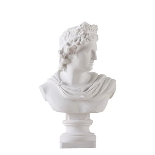 Classic Apollo White Bust Sculpture | Sculptures by Kevin Francis Design