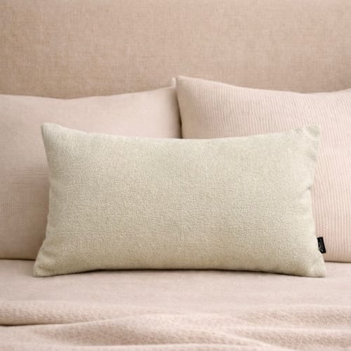 Cream Sherpa Lumbar Pillow Cover, 12x20" | Pillows by Busa Designs