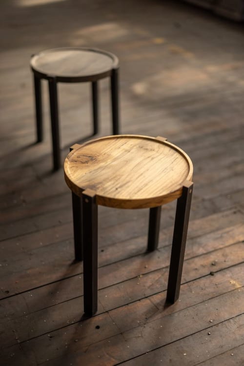 Black and Gold Round Modern Side Table | Waverly | Tables by Alabama Sawyer