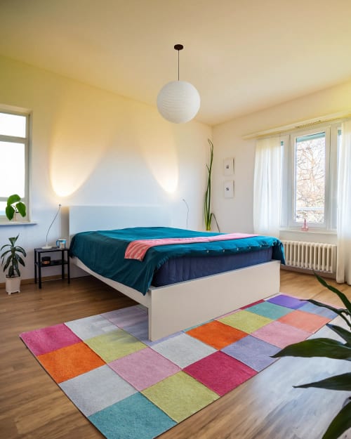 Colorful Checkered Hand Tufted Rug | Area Rug in Rugs by Jubi Rugs