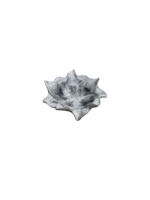 Lunar Selenite Leaf Bowl | Decorative Bowl in Decorative Objects by RAW & UNIQ