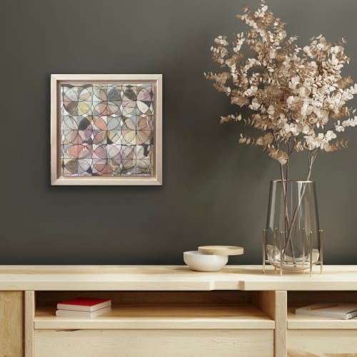 "Broken Window to the Past" 12x12 inch Geometric Abstract | Oil And Acrylic Painting in Paintings by Katie Willes