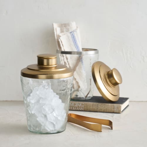 Pebbled Ice Bucket / Tongs Set | Drinkware by The Collective