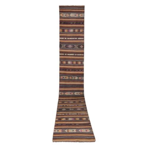 Mid Century Turkish Long Kilim Runner With Modern Design | Rugs by Vintage Pillows Store