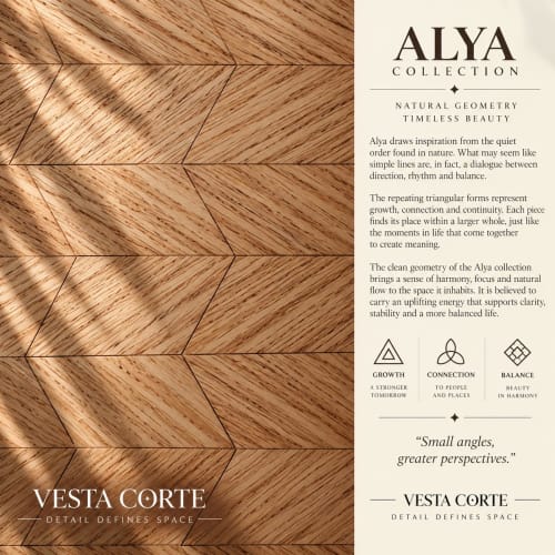 Oak Wood Marquetry Coasters, Geometric Wood Veneer Drink Set of 4 | Tableware by Vesta Corte