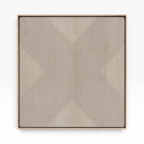 Geo X in Driftwood by DSCVR Art Framed Canvas Wall Art | Paintings by ArtCollectiv