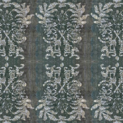 Indian Floral Waxed, Charcoal | Linens & Bedding by Philomela Textiles & Wallpaper