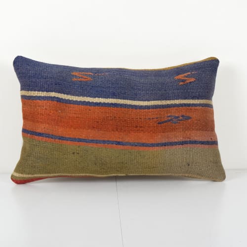 Cottage Decor Kilim Lumbar Pillow Cover, Simple And Plain Or | Pillows by Vintage Pillows Store