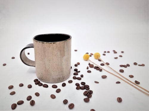 White Beige Ceramic Coffee Mug | Drinkware by YomYomceramic