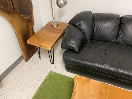 Live Edge Accent Table with Steel Hairpin Legs | Side Table in Tables by Carlberg Design