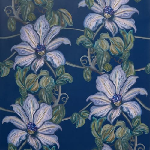 Gratis Clematis Blue Wallpaper | Wall Treatments by Stevie Howell