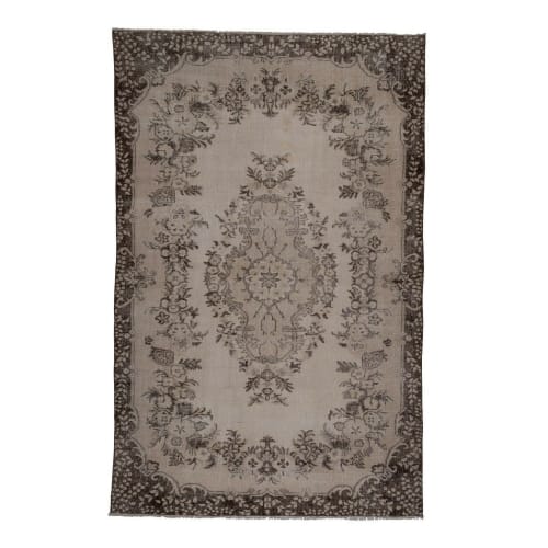 Vintage Hand Knotted Turkish Oushak Rug 6.4 x 9.9 ft. | Rugs by Vintage Pillows Store