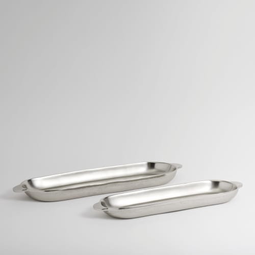 Nickel Long Trays Set of 2 | Serving Tray in Serveware by The Collective