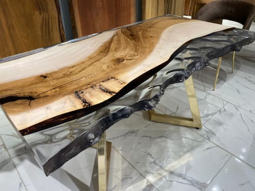 Live Edge Dining Table - Modern Dining Table - Epoxy Table | Tables by Tinella Wood