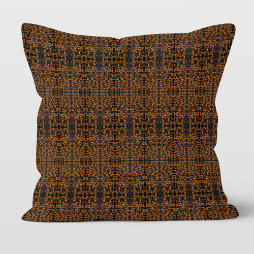Copper Dots Cotton Linen Throw Pillow Cover | Pillows by Brandy Gibbs-Riley