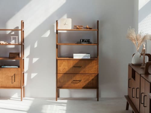 Mid Century Bookcase with drawers, Scandinavian bookcase | Storage by Plywood Project