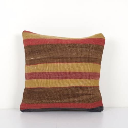 Small Striped Turkish Kilim Pillow, Handmade Turkish Kilim P | Cushion in Pillows by Vintage Pillows Store